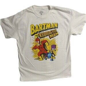 The SIMPSONS Bartman & Radioactive Man Heroes Graphic TV Series T-Shirt Large